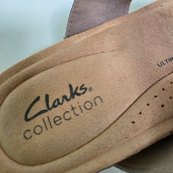 Clarks Brynn Style Flat Sandal Taupe Metallic Thong Sandal Size 7M - Picture 8 of 8